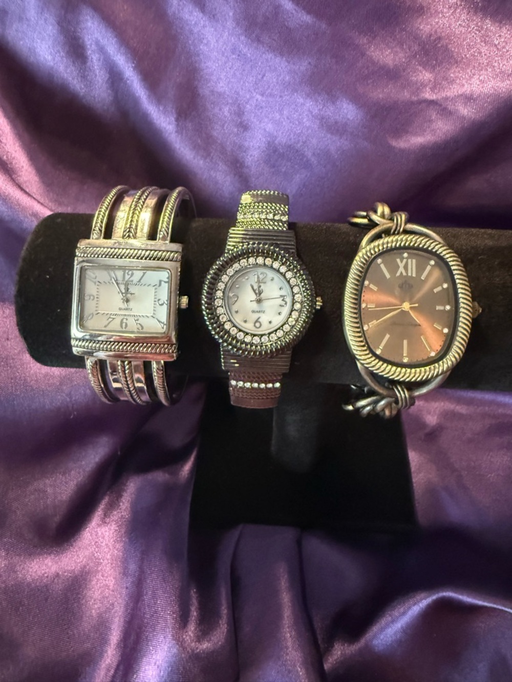 Women’s Bracelet Watches - Premier Design- Silver & Brown Tones